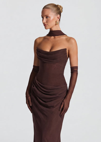 Ana | Vestido Maxi Drapeado Entallado