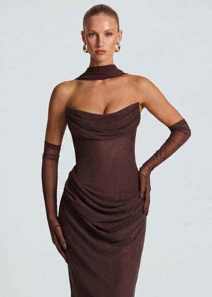 Ana | Vestido Maxi Drapeado Entallado