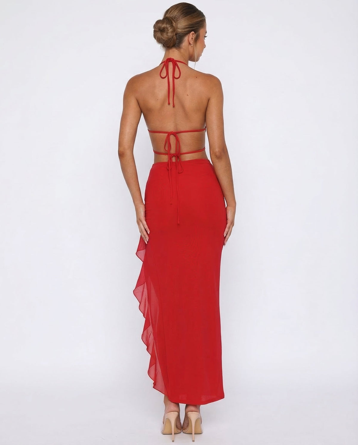 Rocío | Vestido Maxi Escote Pronunciado con Volantes
