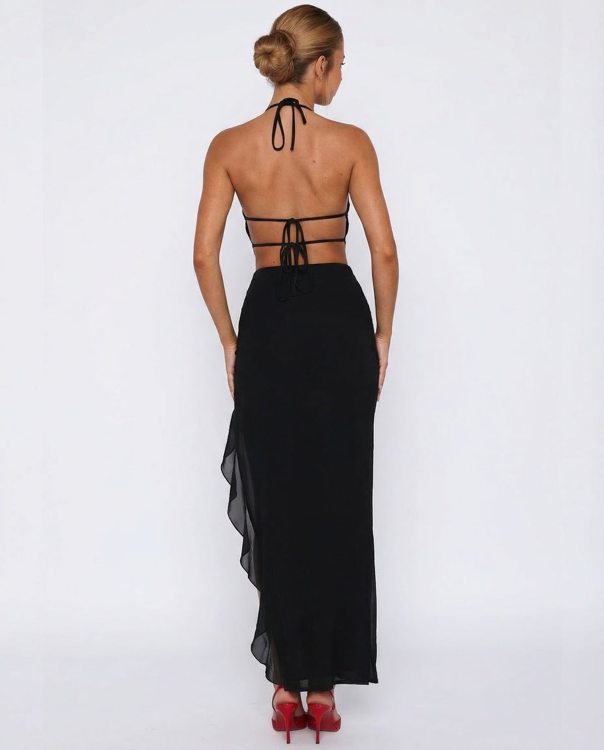 Rocío | Vestido Maxi Escote Pronunciado con Volantes