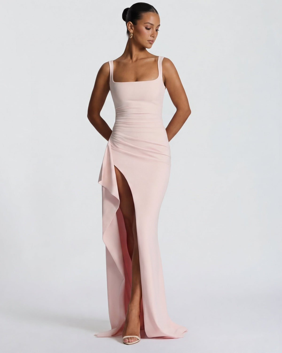 María | Vestido Maxi Escote Cuadrado con Abertura
