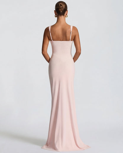 María | Vestido Maxi Escote Cuadrado con Abertura