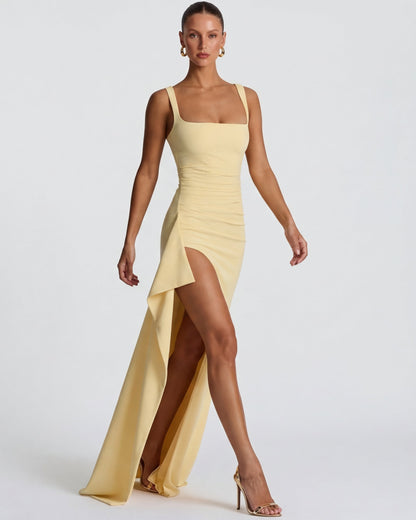 María | Vestido Maxi Escote Cuadrado con Abertura