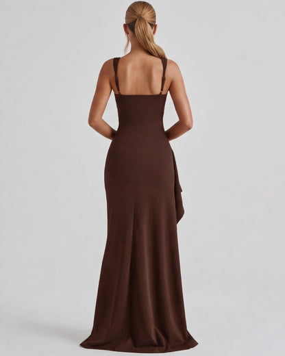 María | Vestido Maxi Escote Cuadrado con Abertura