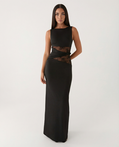 Beatriz | Vestido Maxi con Encaje y Transparencias