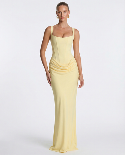 Alba | Vestido Maxi Reloj de Arena Drapeado