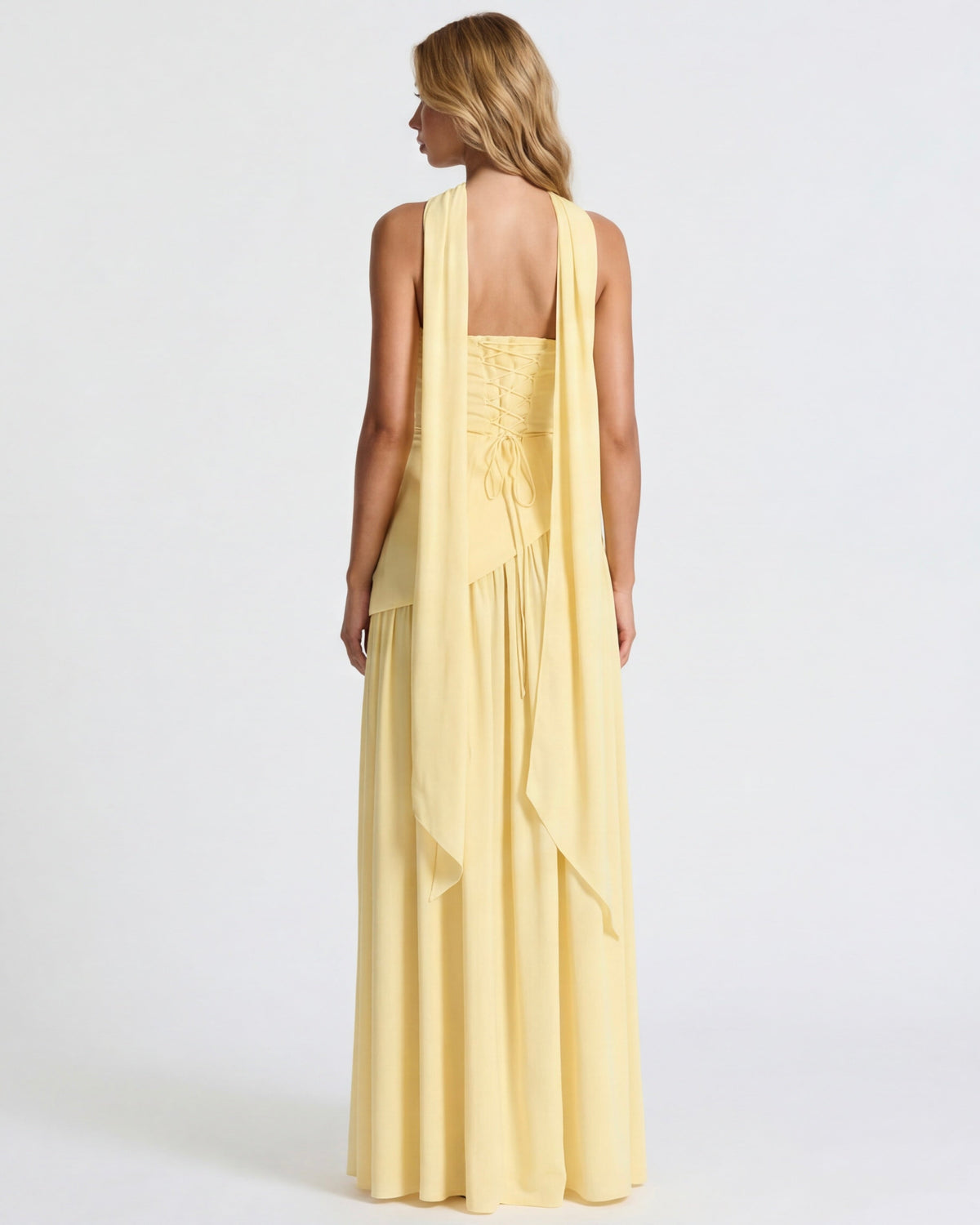 Carmen | Vestido Maxi Palabra de Honor con Pañuelo