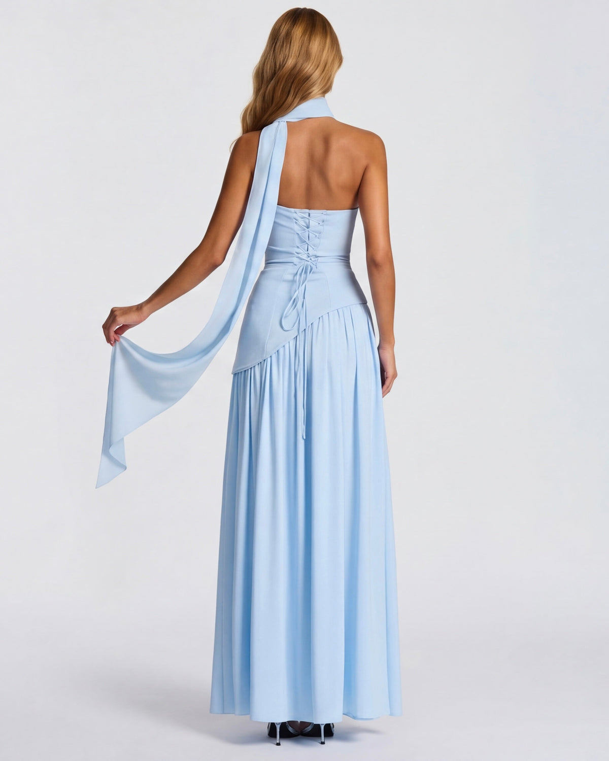 Carmen | Vestido Maxi Palabra de Honor con Pañuelo