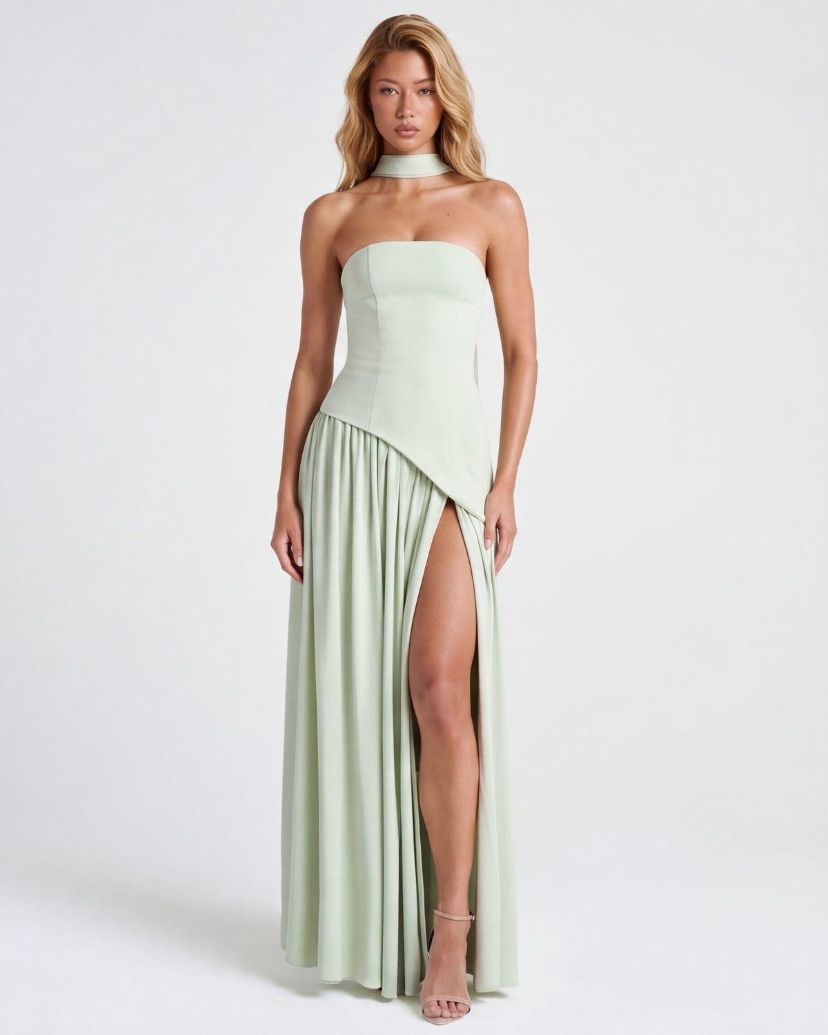 Carmen | Vestido Maxi Palabra de Honor con Pañuelo