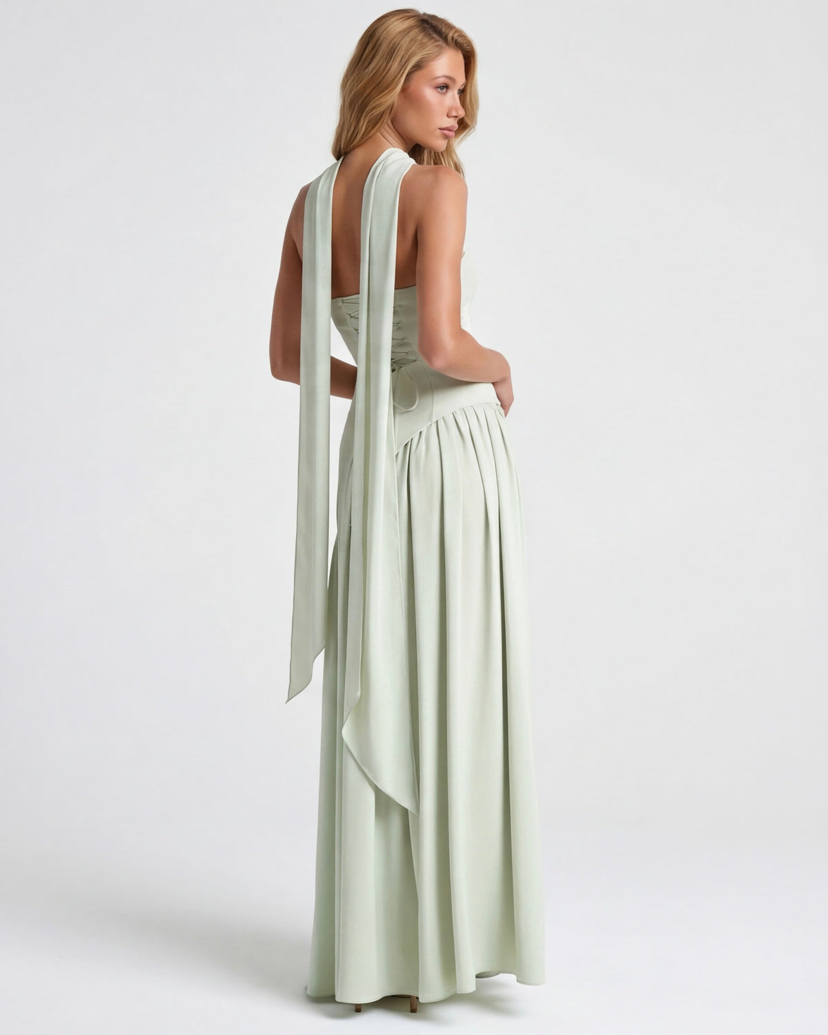 Carmen | Vestido Maxi Palabra de Honor con Pañuelo
