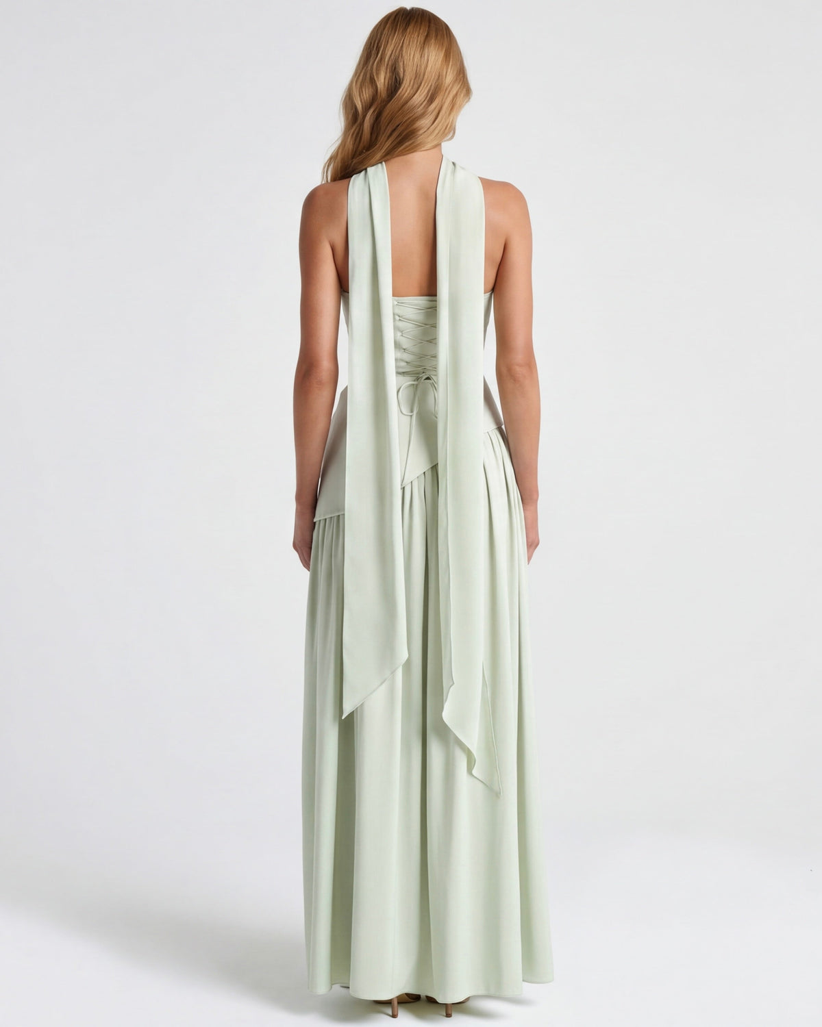 Carmen | Vestido Maxi Palabra de Honor con Pañuelo