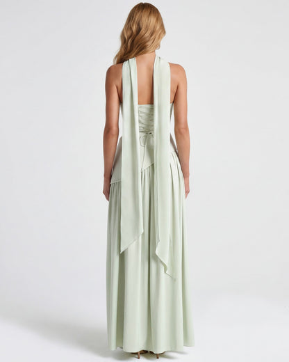 Carmen | Vestido Maxi Palabra de Honor con Pañuelo