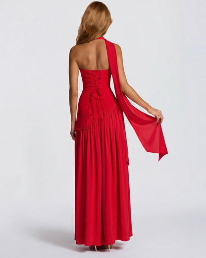 Carmen | Vestido Maxi Palabra de Honor con Pañuelo