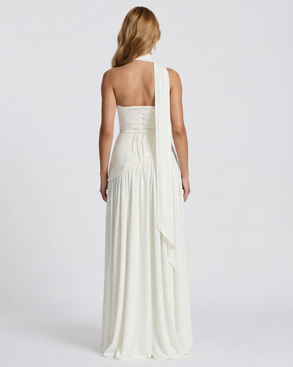 Carmen | Vestido Maxi Palabra de Honor con Pañuelo