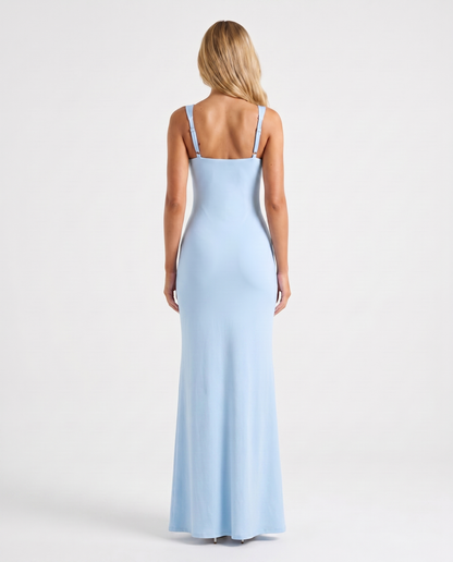 María | Vestido Maxi Escote Cuadrado con Abertura