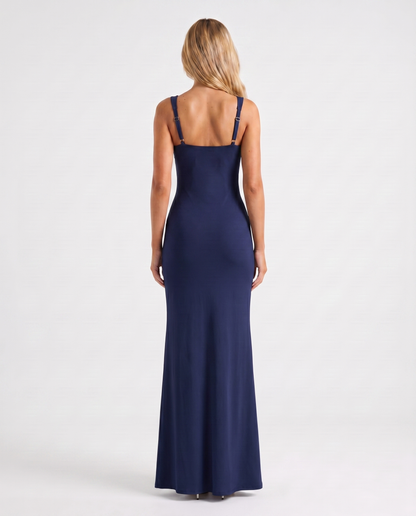 María | Vestido Maxi Escote Cuadrado con Abertura