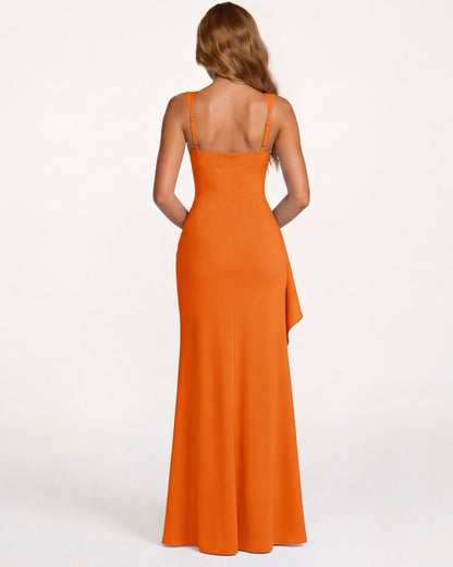 María | Vestido Maxi Escote Cuadrado con Abertura