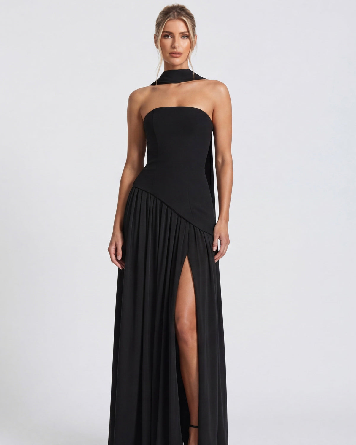Carmen | Vestido Maxi Palabra de Honor con Pañuelo