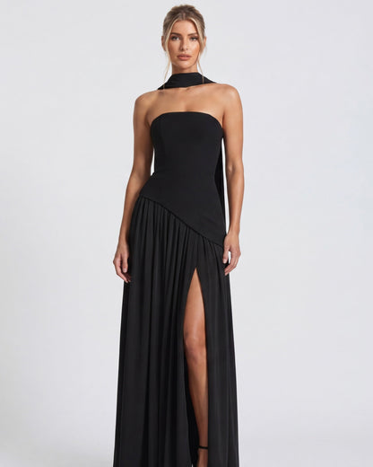 Carmen | Vestido Maxi Palabra de Honor con Pañuelo