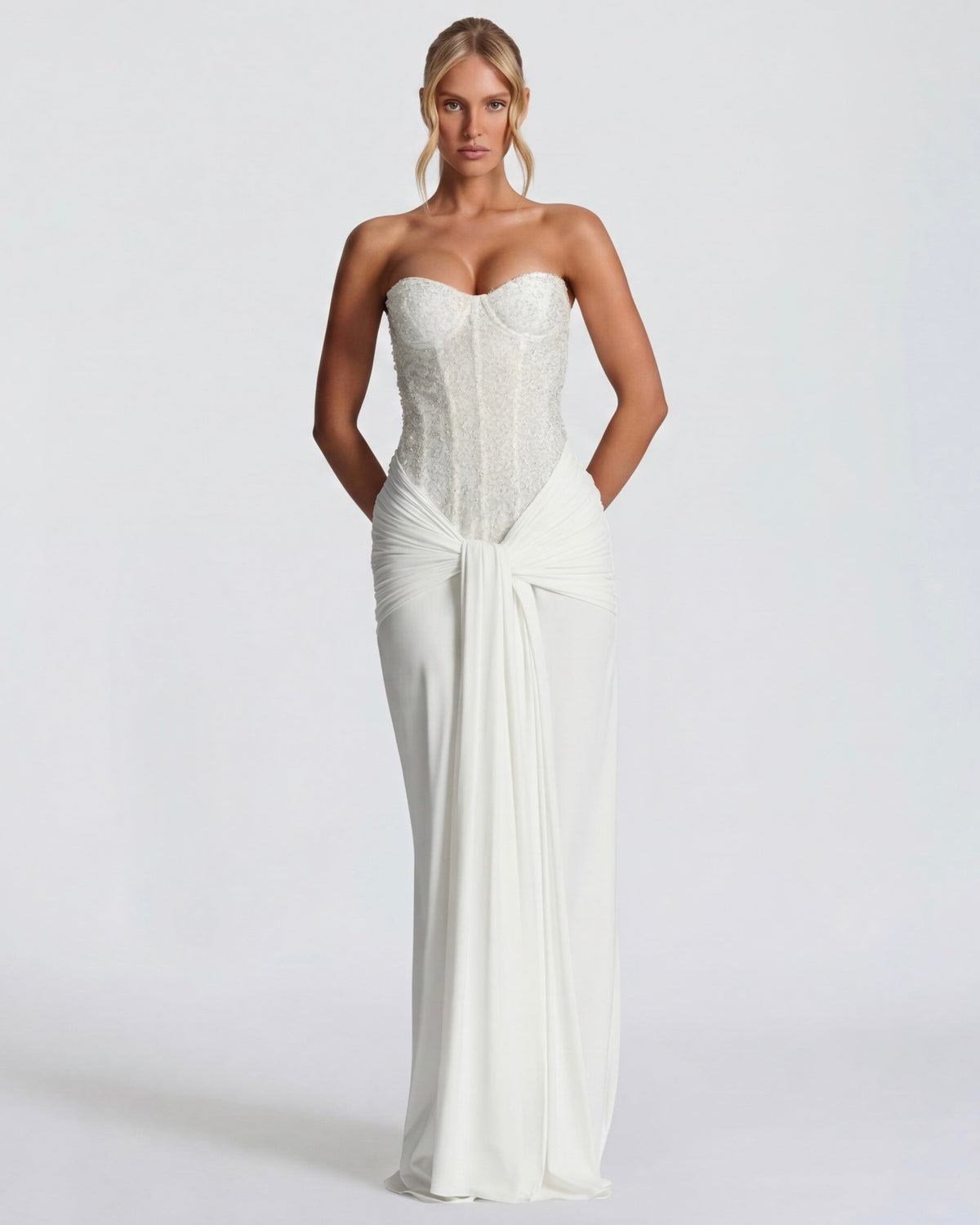 Paula | Vestido Maxi Corsé con Brillos