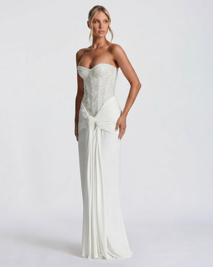 Paula | Vestido Maxi Corsé con Brillos