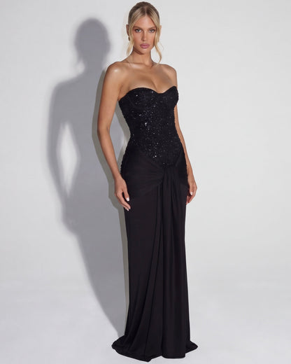 Paula | Vestido Maxi Corsé con Brillos