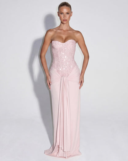 Paula | Vestido Maxi Corsé con Brillos