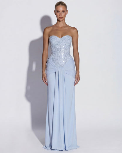 Paula | Vestido Maxi Corsé con Brillos