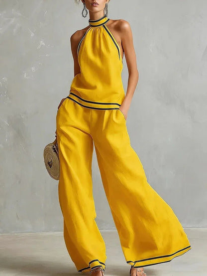 Blanca | Conjunto Halter Palazzo