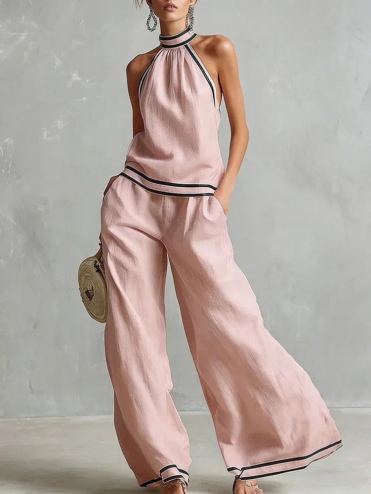 Blanca | Conjunto Halter Palazzo