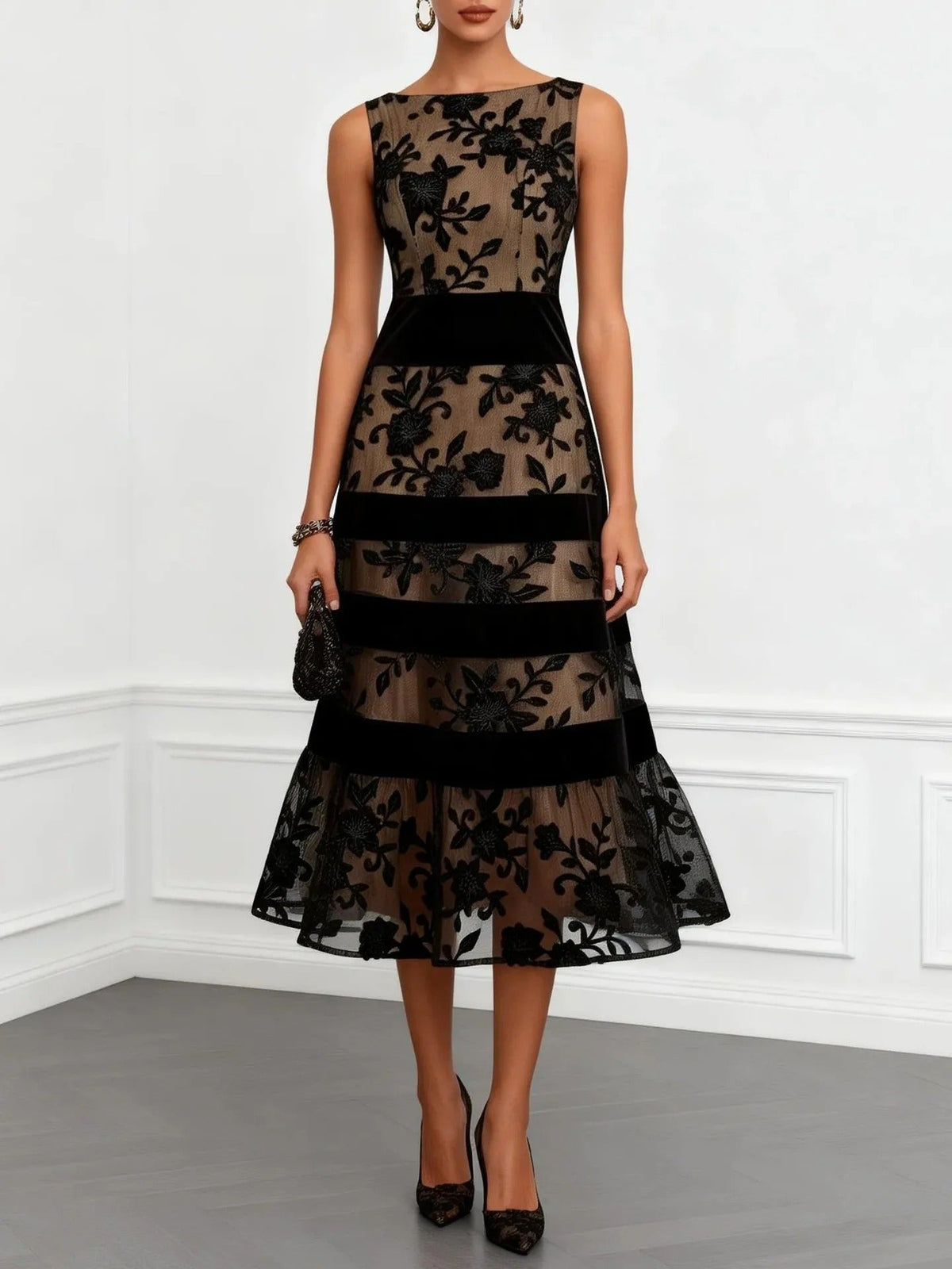 Odette Midi Tul Floral