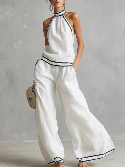 Blanca | Conjunto Halter Palazzo