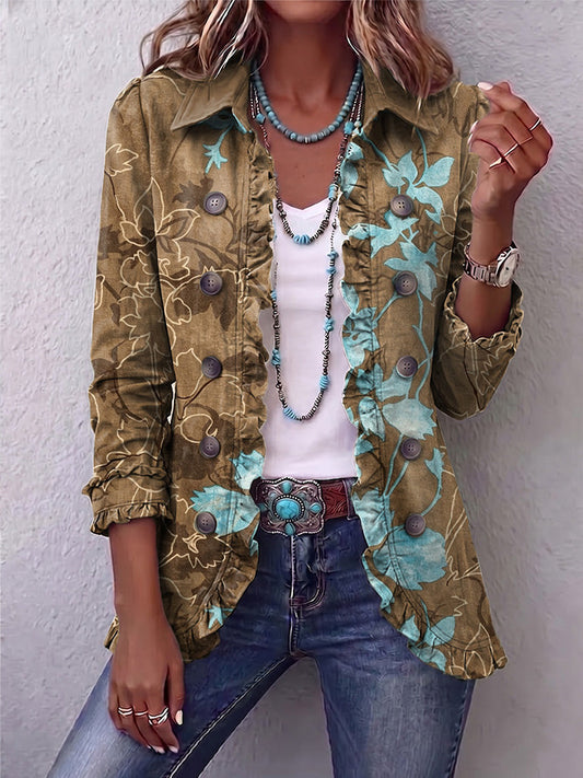 Marisol | Chaqueta bohemia floral vintage con vuelos