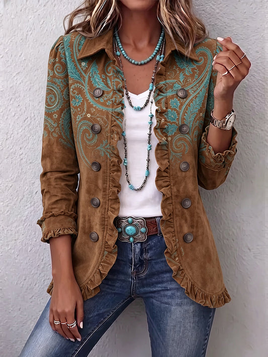 Consuelo | Chaqueta paisley café con vuelos