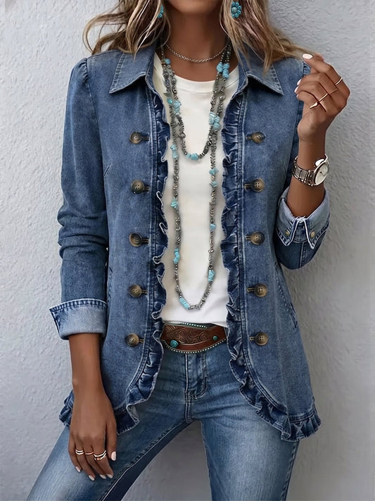 Soledad | Chaqueta azul con vuelos