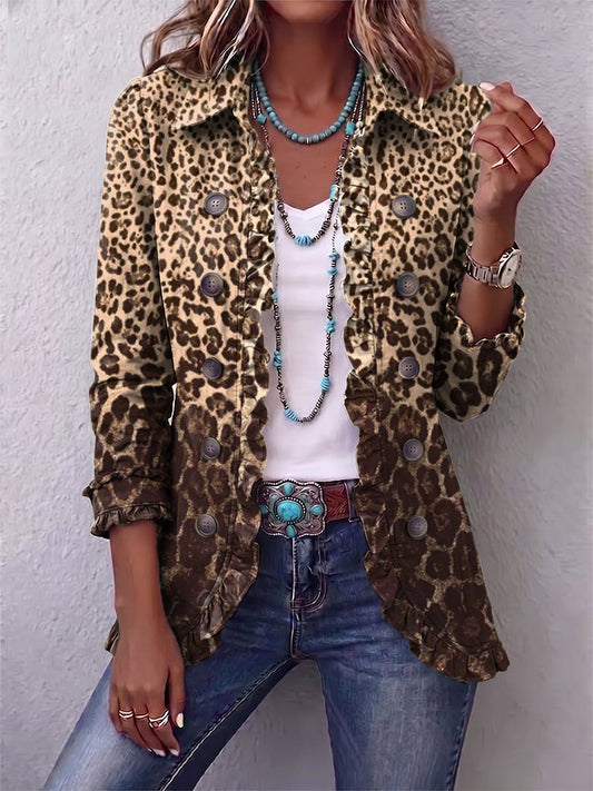 María José | Chaqueta con estampado animal multicolor y vuelos